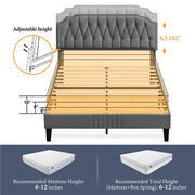 Yaheetech Queen Size Upholstered Bed Frame