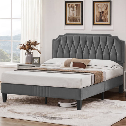 Yaheetech Queen Size Upholstered Bed Frame