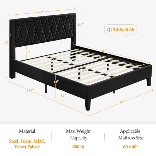 Queen Upholstered Bed Frame