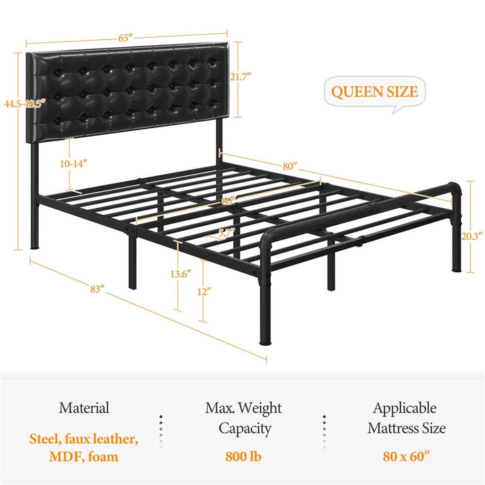 Yaheetech Queen Size Metal Platform Bed
