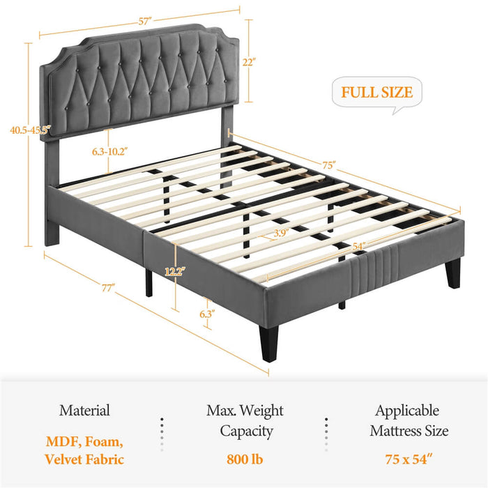 Yaheetech Full Size Upholstered Bed Frame