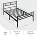 Yaheetech Twin Minimalist Metal Platform Bed