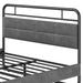  Full Size Metal Platform Bed with Upholstered Headboard