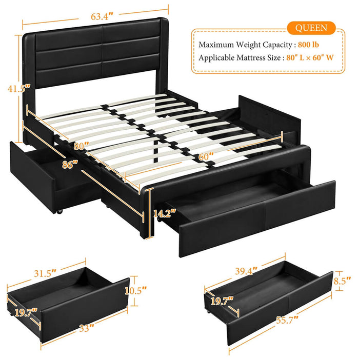 Yaheetech Queen Upholstered Bed Frame