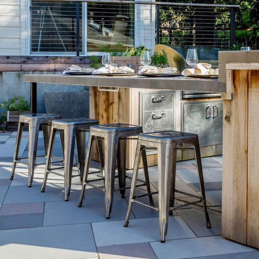 Yaheetech 24 inch Set of Counter Height Metal Bar Stools