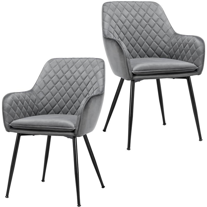 Yaheetech Modern Dining Chairs Gray 2pcs