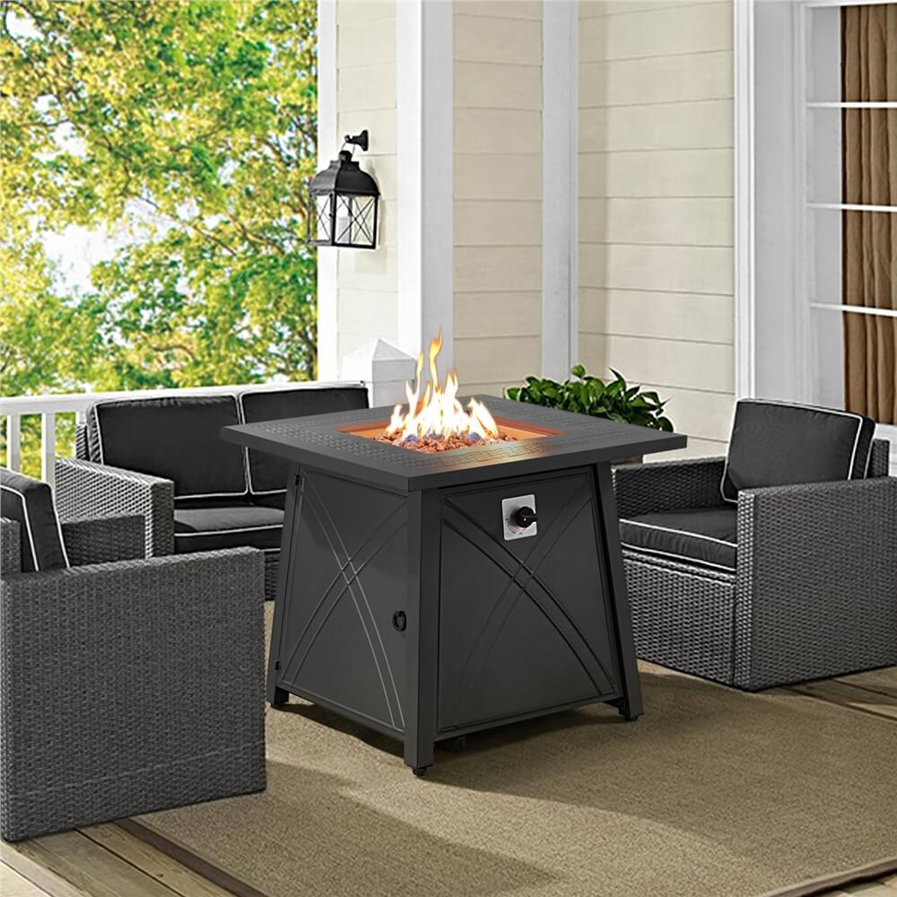 Yaheetech 28 Inch Propane Fire Pit Table —