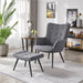 Yaheetech Wingback Fabric Chair and Ottoman Set