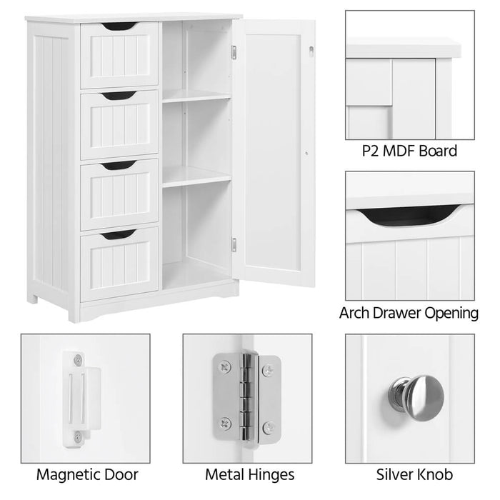 4 drawer bathroom storage unit