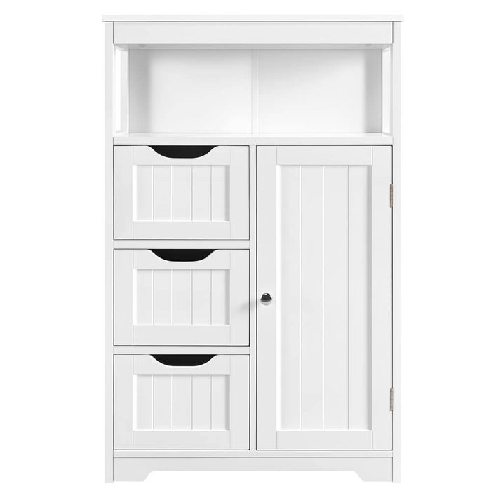 Bathroom Floor Cabinet,Free Standing Storage Organizer with Single Door &  Adjustable Shelf, Narrow Side Cabinet for Living Room, White 