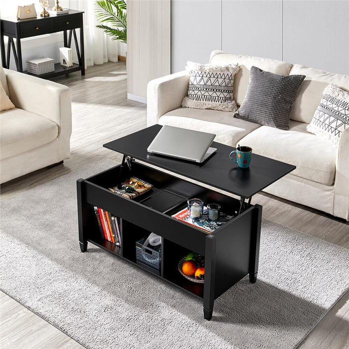 Yaheetech Minimalist Lift Top Coffee Table Black