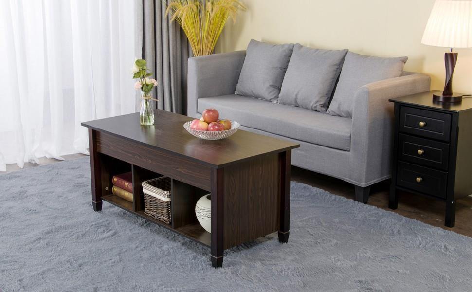 Lift Top Coffee Table with Hidden Storage Compartment