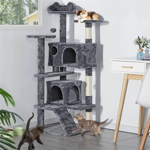 Cat Perch Cat Tree Cat Tower Double-Decke Cat Scatching Towe