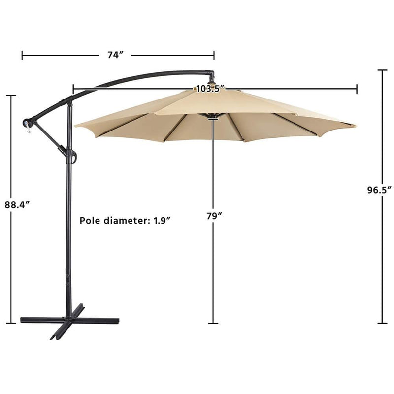 Yaheetech 9 Ft Patio Offset Umbrella