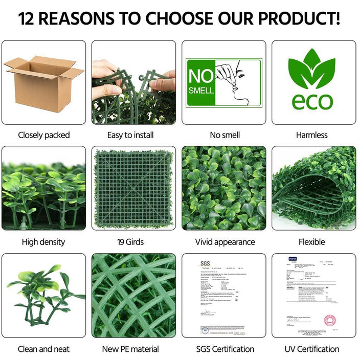 Yaheetech Artificial Boxwood 20" x 20" 6 pcs