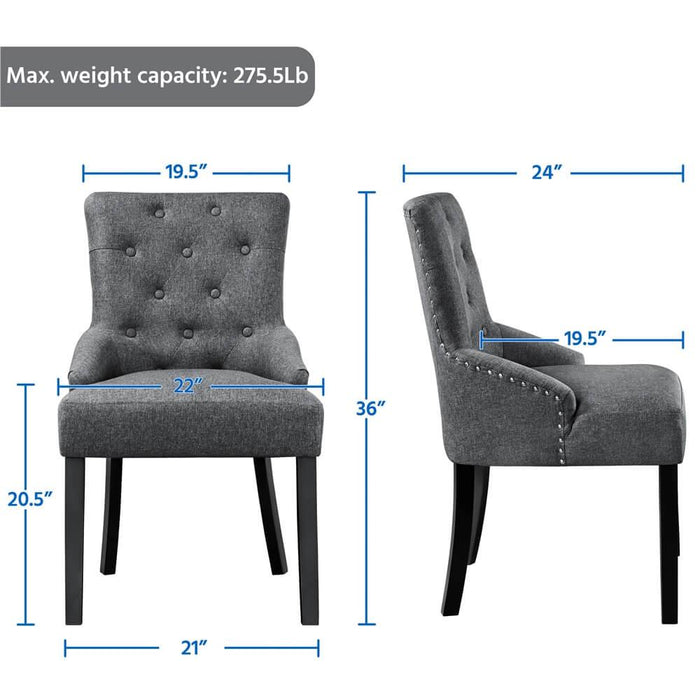 Yaheetech Dining Chairs Gray 2Pcs