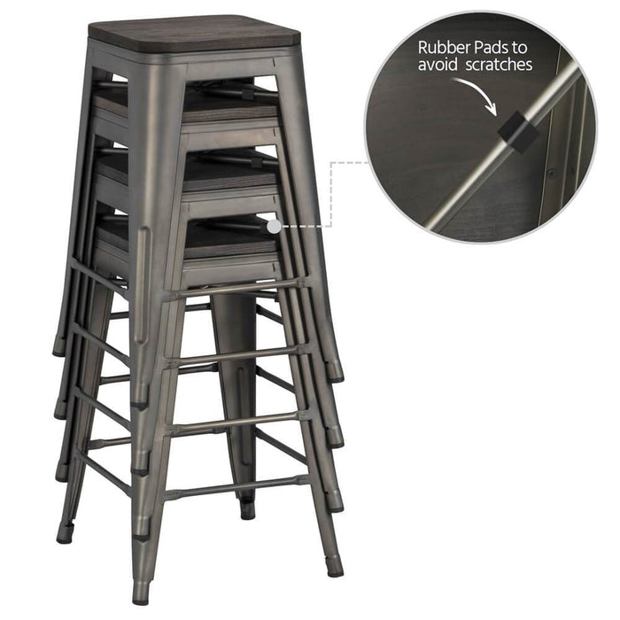 Yaheetech Metal Counter Stools 24 Inch