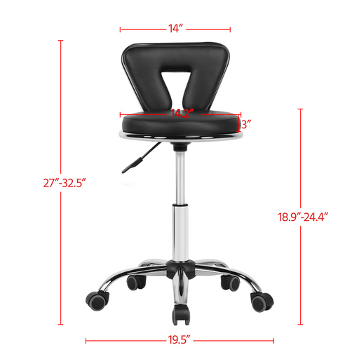 Height-Adjustable Rolling Salon Stool