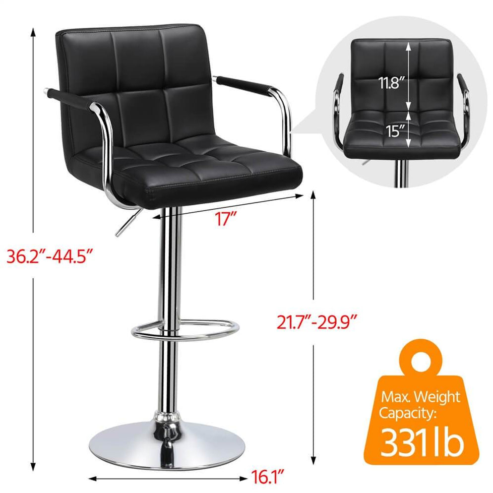 Yaheetech 2pcs Swivel Bar Chairs Adjustable Bar Stools