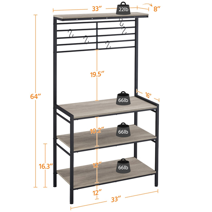 Yaheetech Kitchen Baker's Rack Gray