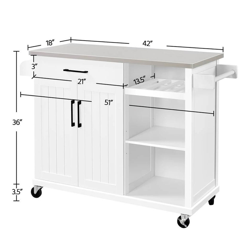Yaheetech Kitchen Cart With Storage