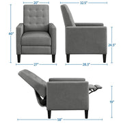 Yaheetech Fabric Recliner Chair Gray