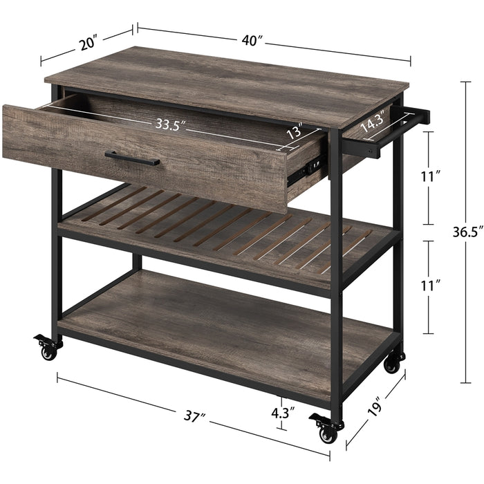 Yaheetech Rolling Microwave Cart
