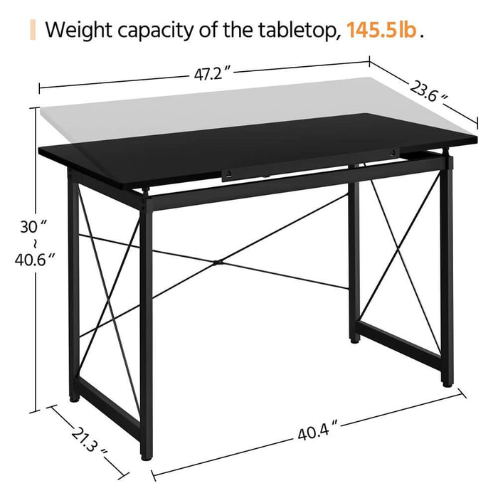 Yaheetech 47"x 24" Black Drafting Table