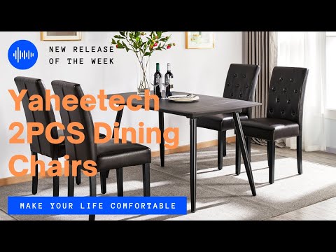six black dining chairs