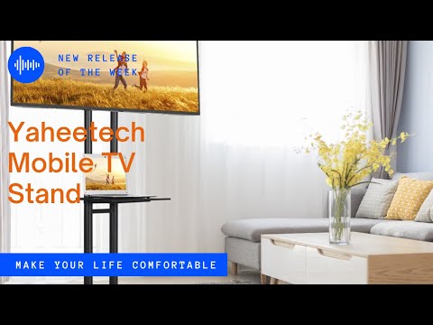 Yaheetech Soporte de TV móvil con ruedas, carrito de TV ajustable con  ruedas para TV LCD LED de 32 a 75 pulgadas con estantes de almacenamiento y  base