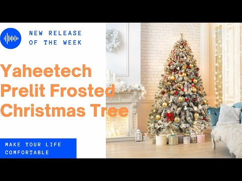 Yaheetech 7.5 Ft Pre-lit Flocked Artificial Christmas Tree