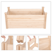 raised wooden planter box