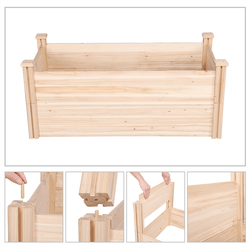 raised wooden planter box