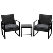 Yaheetech Set of 3 Wicker Chairs & Table