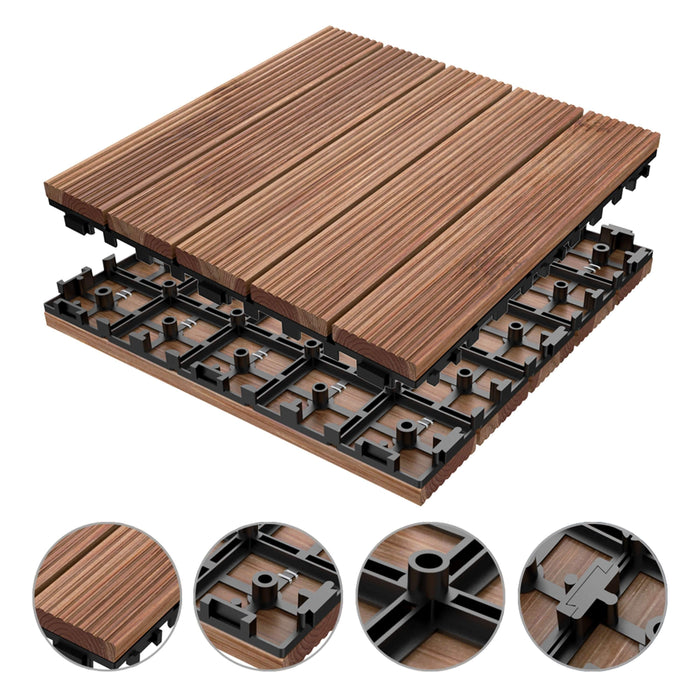 11pcs Wood Flooring Tiles